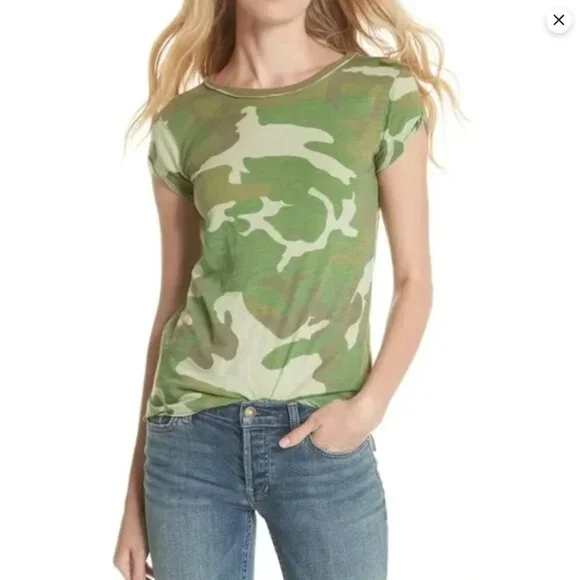 Free People We the Free Camo Clare Super Soft Tee Women's Size Medium - Picture 6 of 8